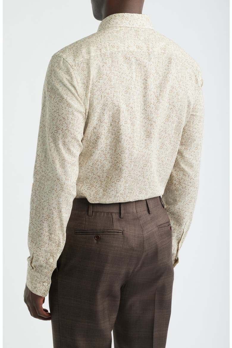 Button-Up Linen & Cotton Top, Alternate, color, BROWN