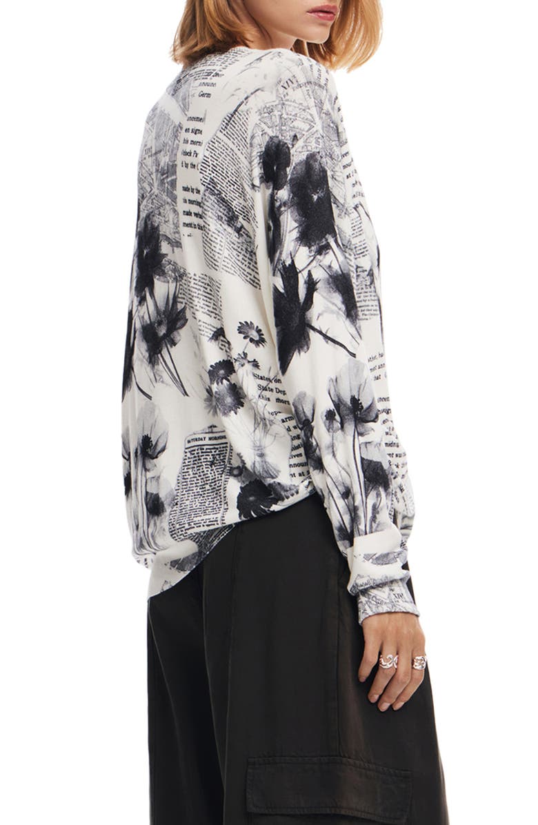 Desigual Kawartha Lakes Graphic Sweater, Alternate, color, White