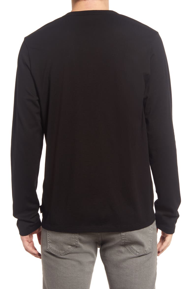 Bryce Long Sleeve Henley Shirt, Alternate, color, TRUE BLACK