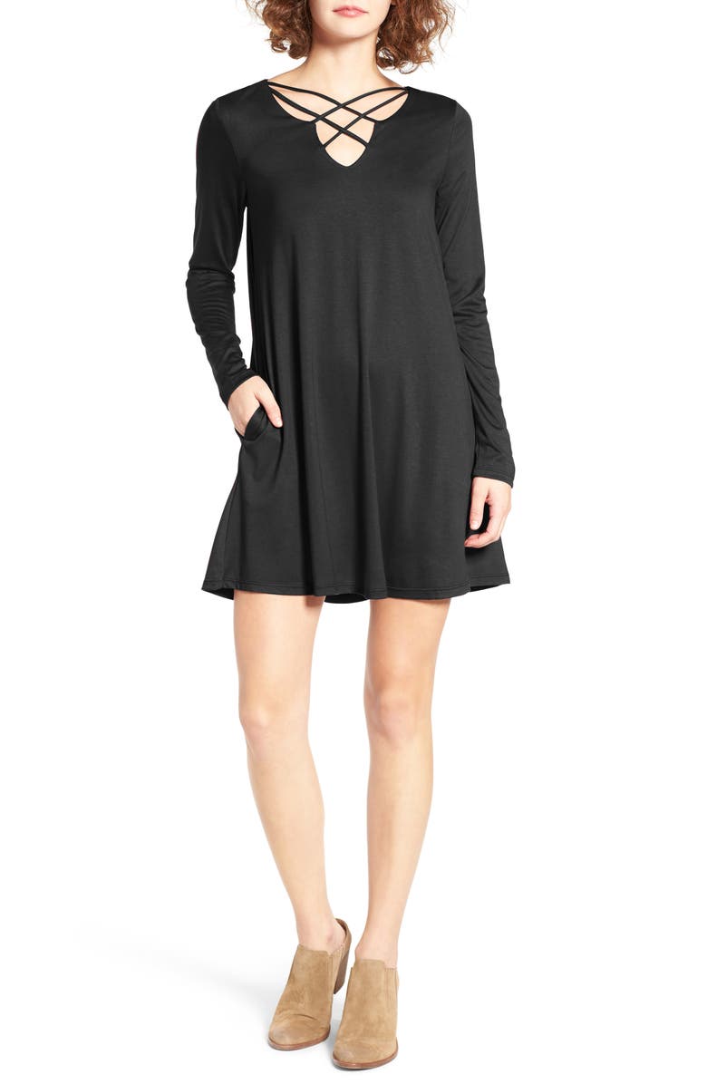 Socialite Crisscross Front Dress, Main, color, 