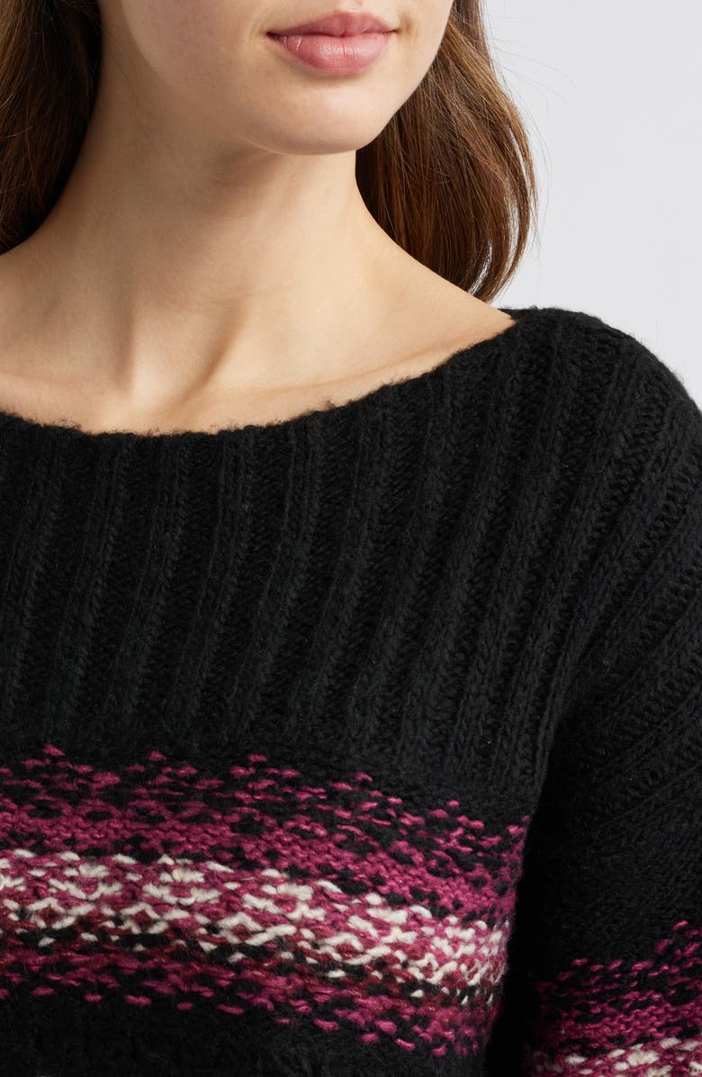 Lucky Brand Fair Isle Boat Neck Sweater, Alternate, color, 