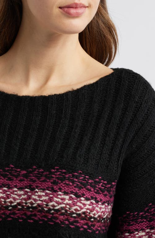 LUCKY BRAND LUCKY BRAND FAIR ISLE BOAT NECK SWEATER