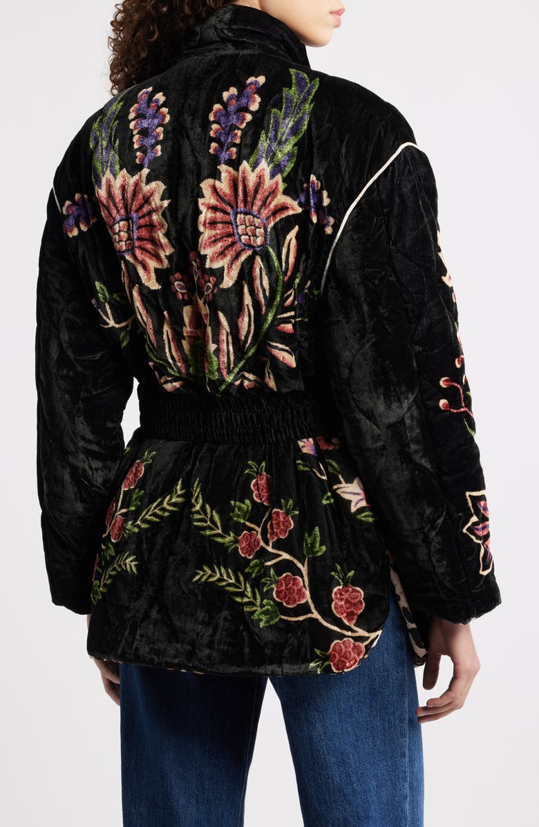 FARM Rio Marvelous Garden Puffer Jacket, Alternate, color, Black