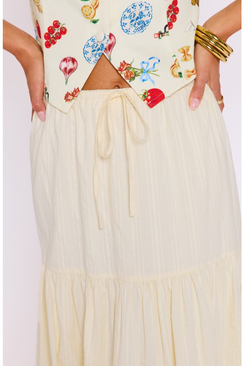 Lily Tiered Maxi Skirt, Alternate, color, BUTTER