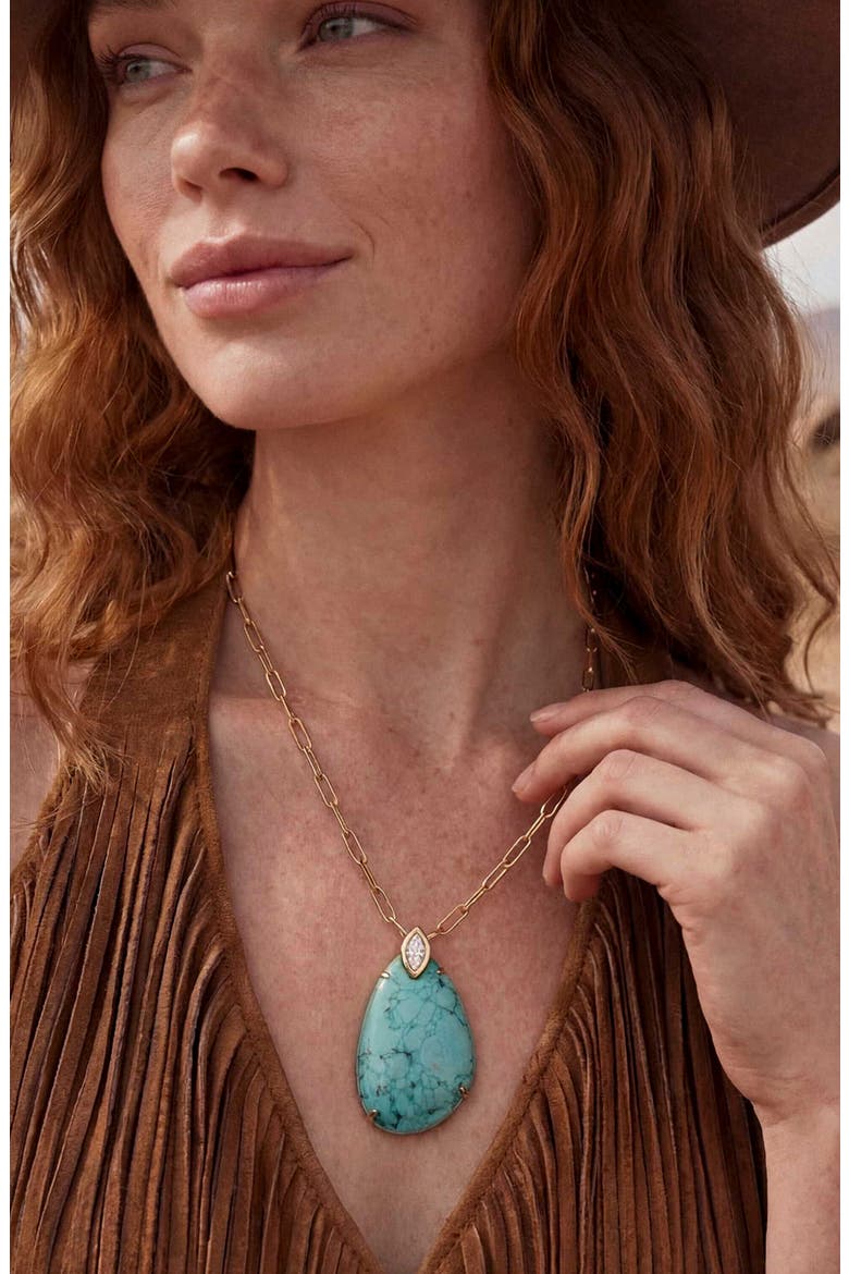 Majestic Reconstituted Turquoise Pendant Necklace, Alternate, color, TURQUOISE