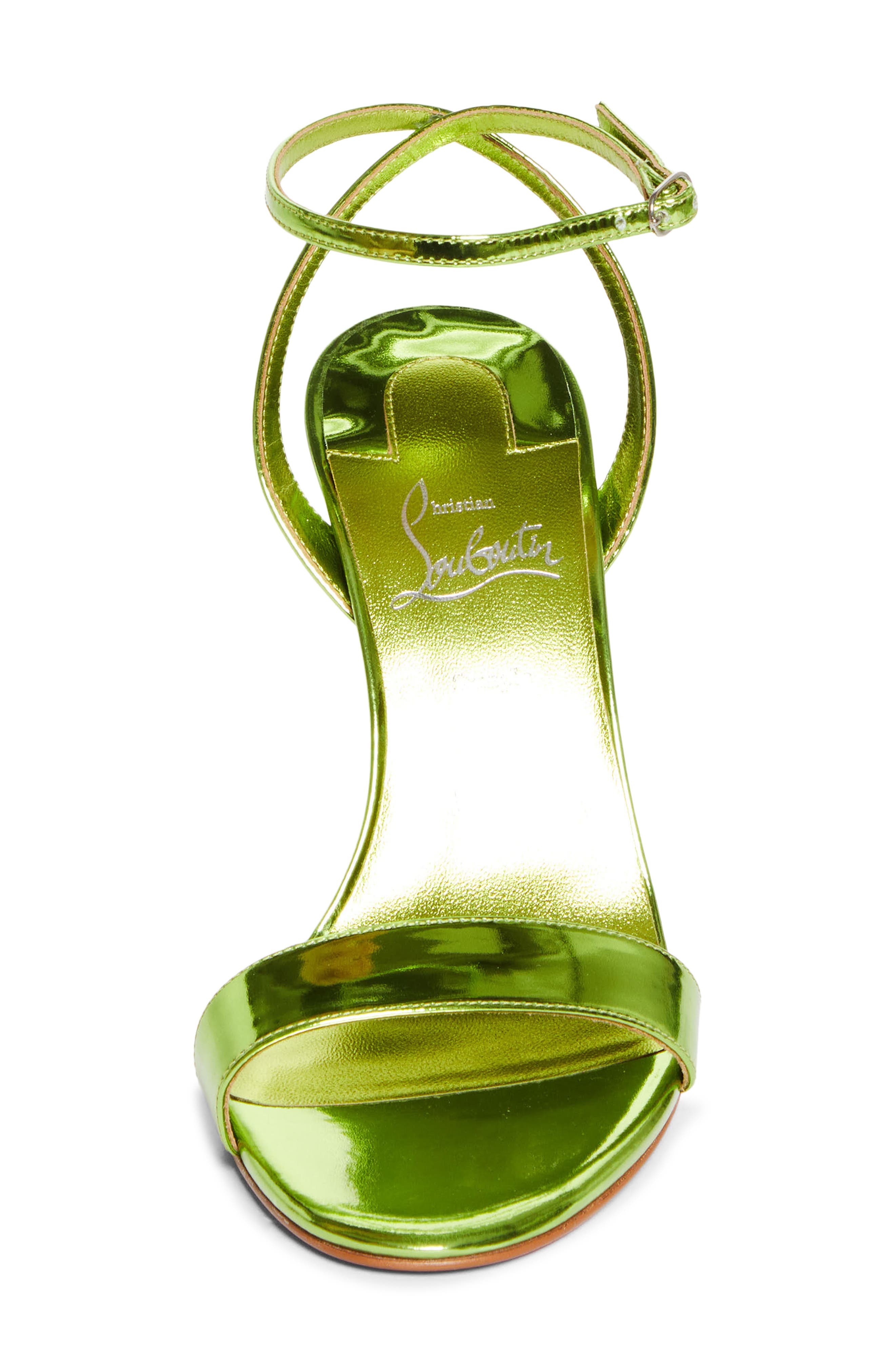 Christian Louboutin Miss Z Ankle Strap Sandal, Alternate, color, Kiwi/ Lin Kiwi