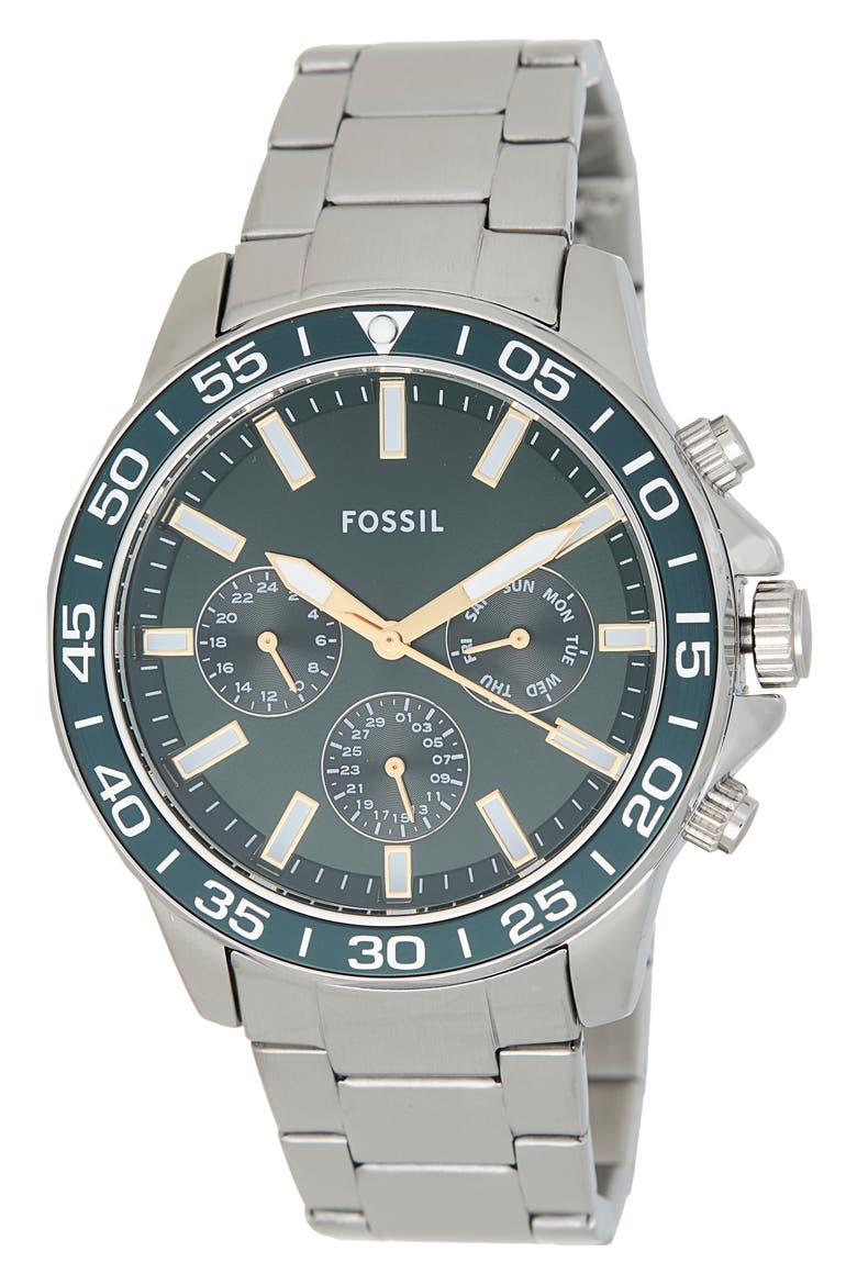 Bannon Multifunction Stainless Steel Watch, Main, color, SILVER