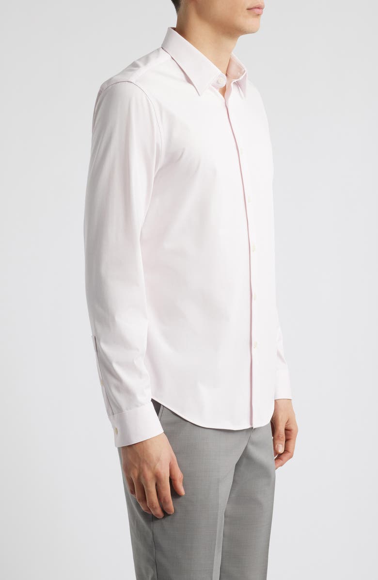 Theory Sylvain ND Structure Knit Button-Up Shirt, Alternate, color, Dogwood