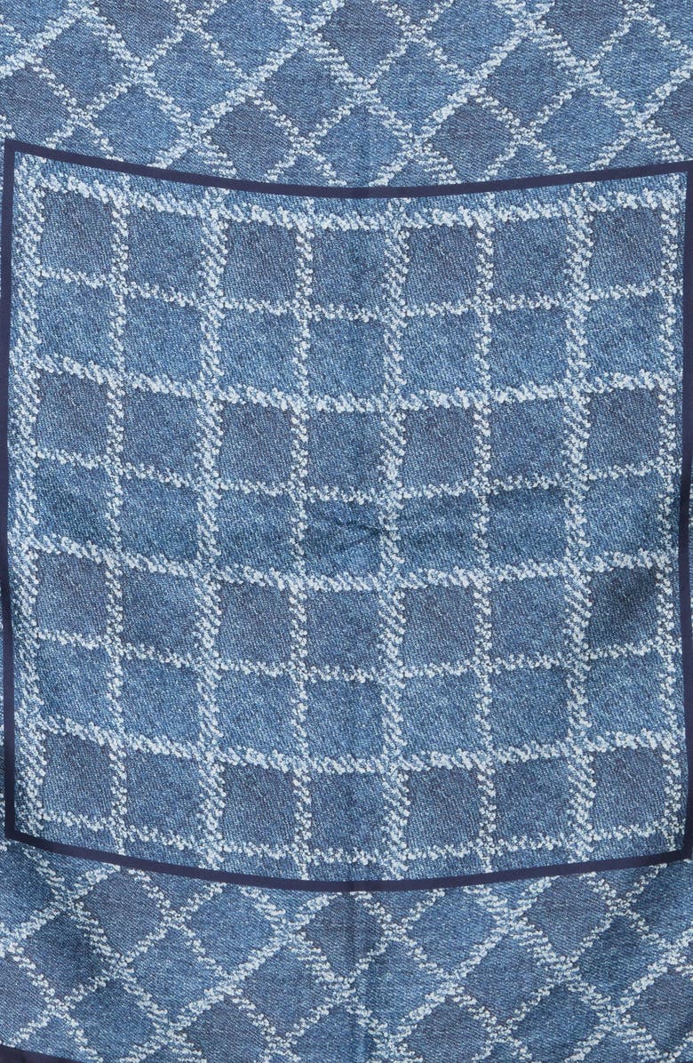 Kurt Geiger London Denim Print Large Square Silk Scarf, Alternate, color, 