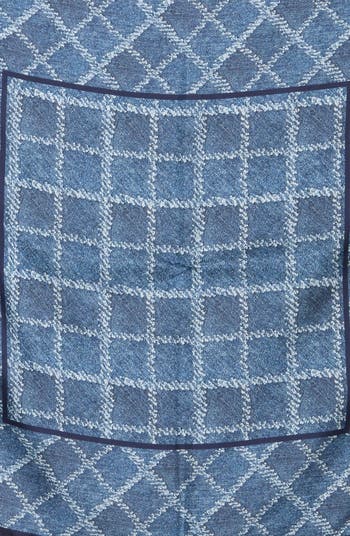 Denim Print Large Square Silk Scarf