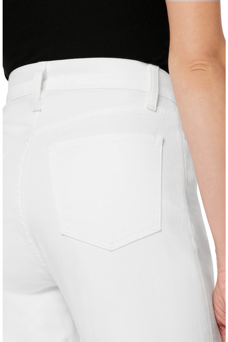 The Blake Raw Hem High Waist Crop Wide Leg Jeans, Alternate, color, WHITE