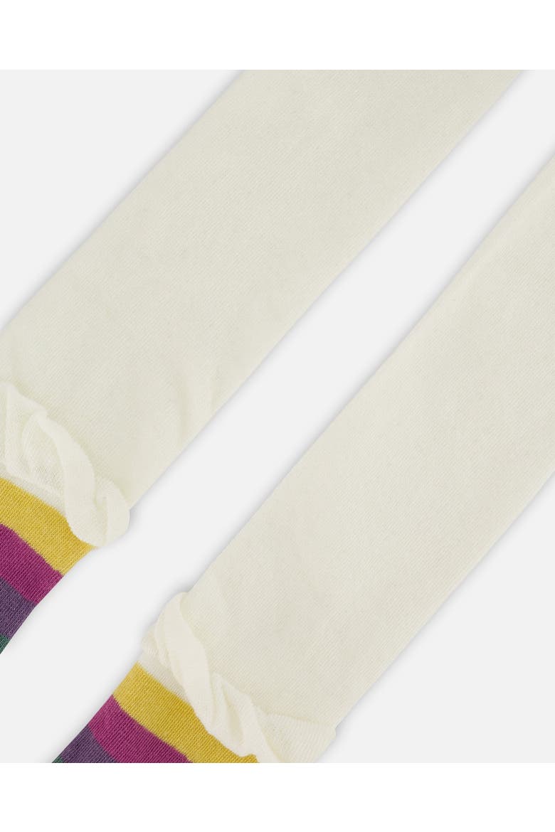 Striped Footed Knit Tights, Alternate, color, Off-White