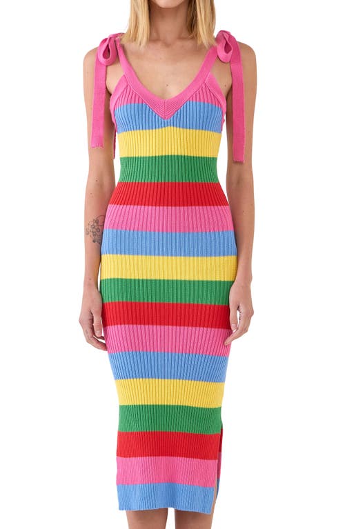 English Factory Multi Color Knit Body-con Dress In Multi