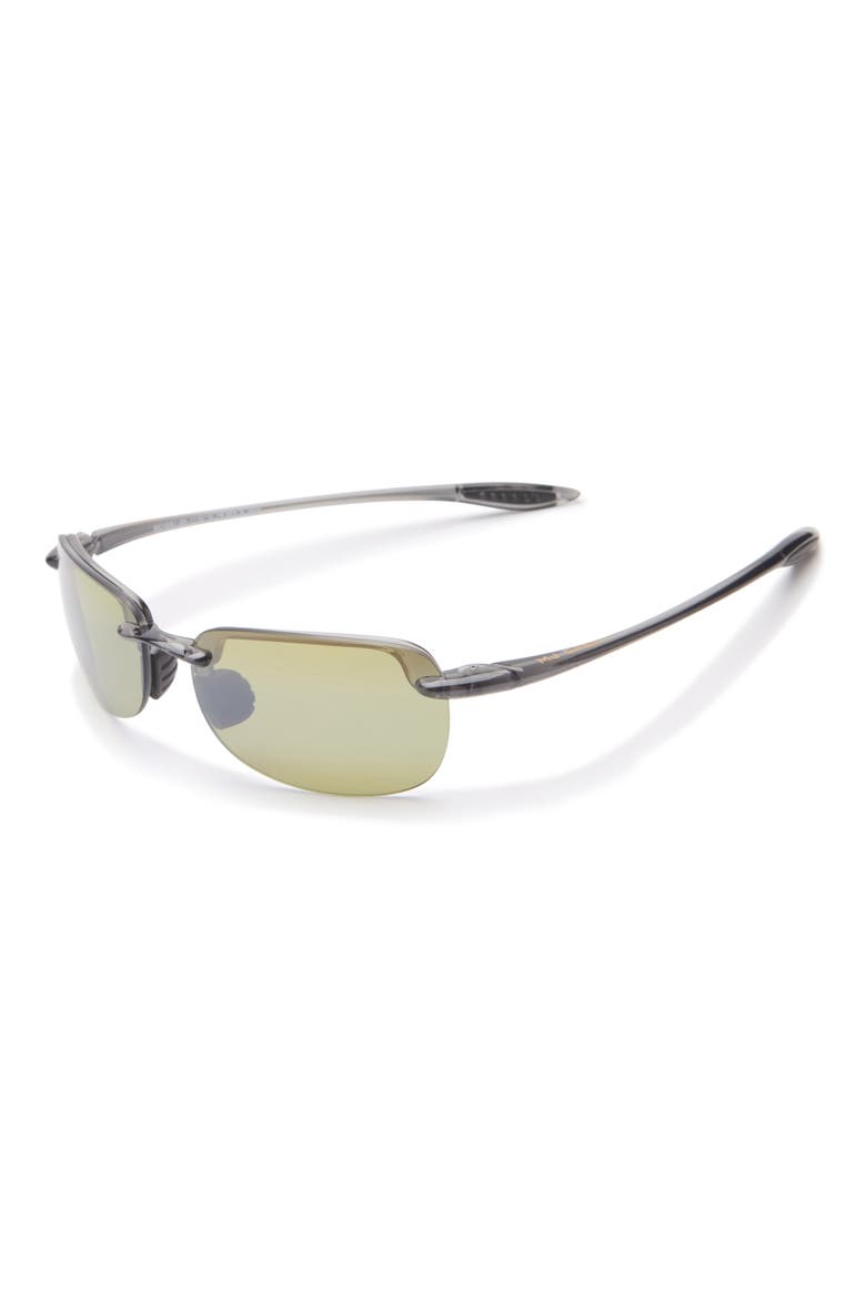 Sandy Beach 56mm Polarized Rectangular Sunglasses, Alternate, color, GREY GREY GREEN