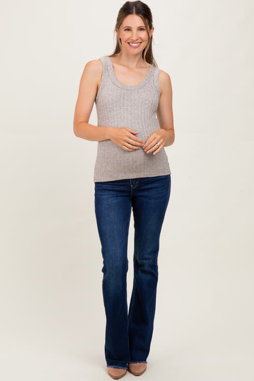 Pinkblush Raw Hem Bootcut Maternity Jeans In Blue