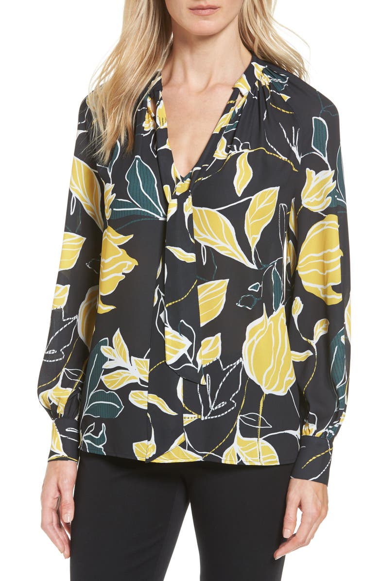 Halogen<sup>®</sup> Tie Neck Blouse, Main, color, 