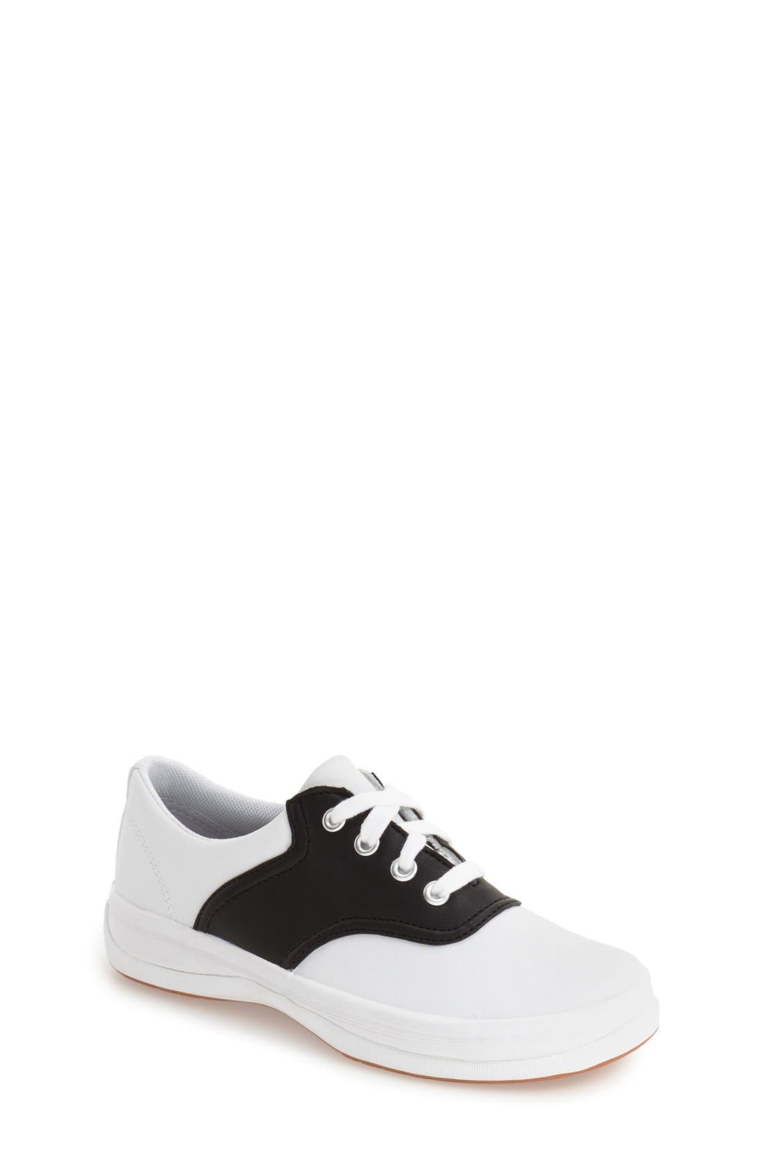 Kids' School Days II Sneaker, Main, color, WHITE/ BLACK LEATHER