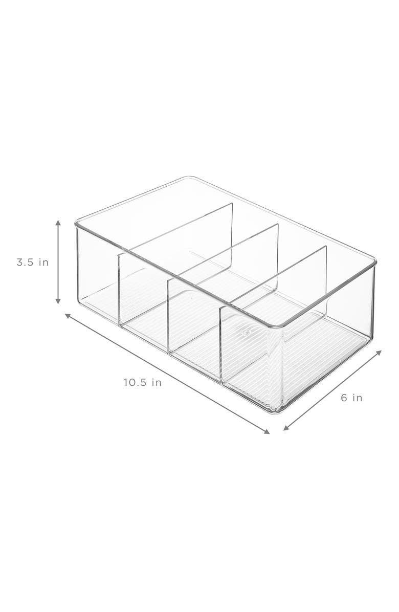 SORBUS 4-Pack Clear Divider Storage Bins, Main, color,