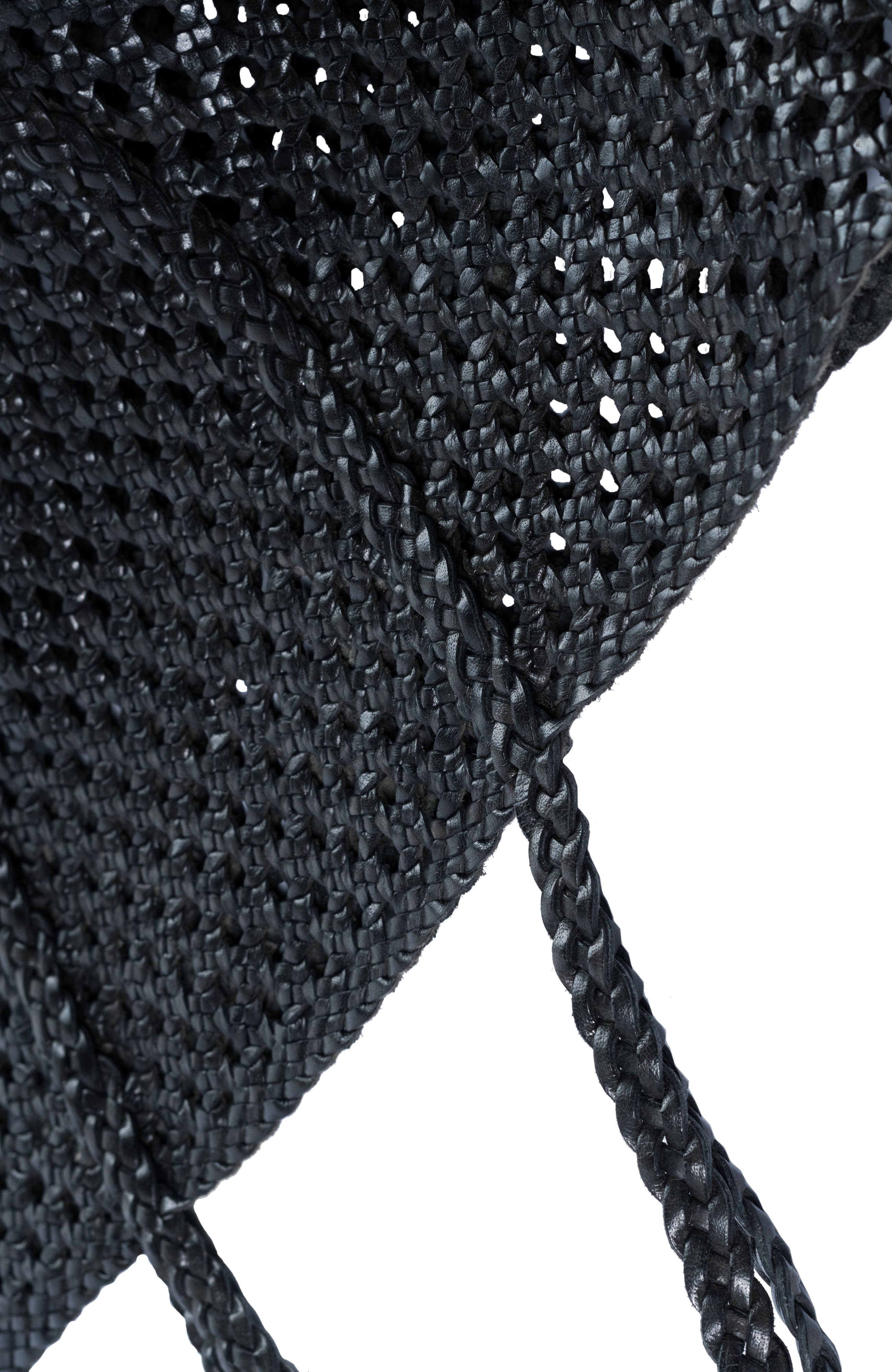 Adriana Castro La Cesta Handwoven Leather Tote, Alternate, color, Black