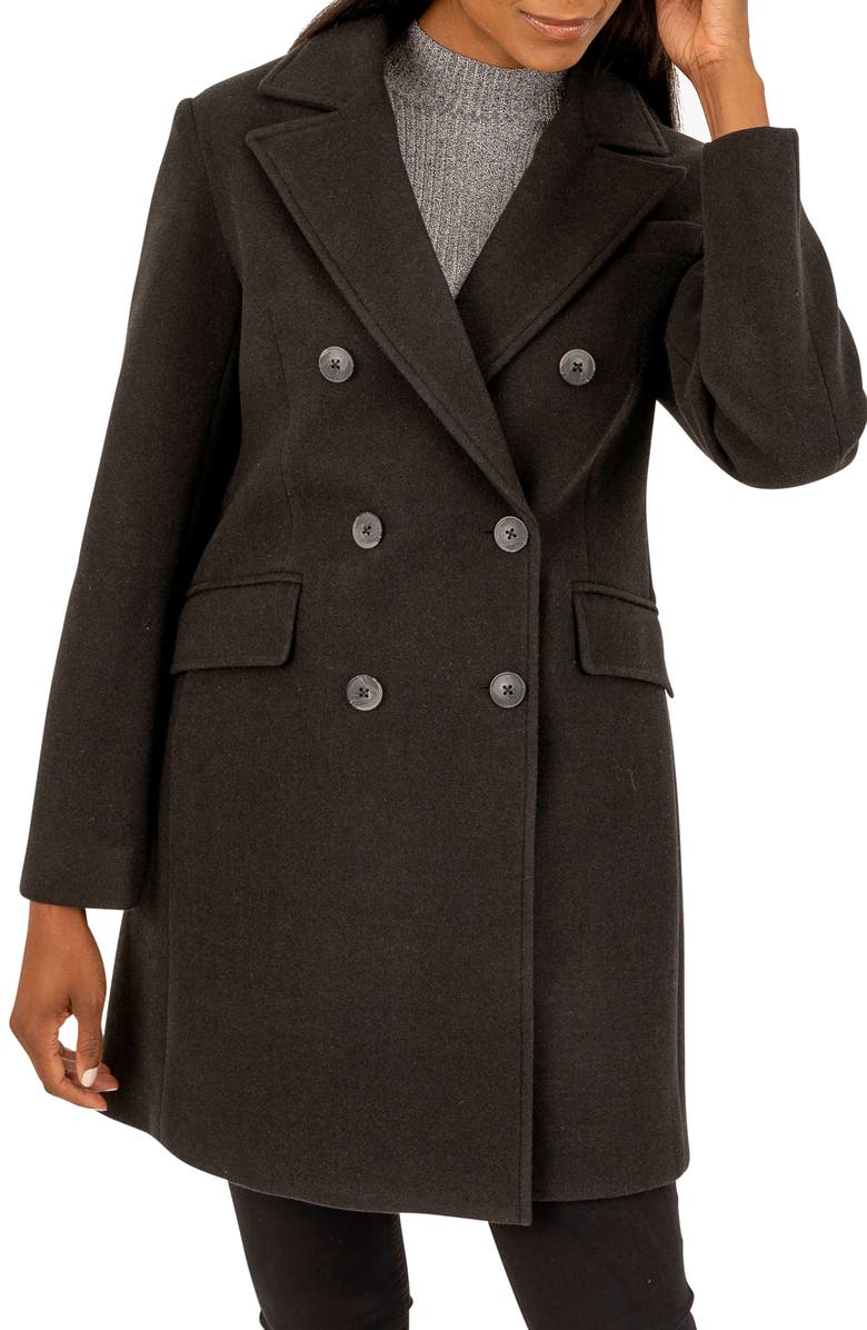Kensie Double Breasted Coat, Main, color,