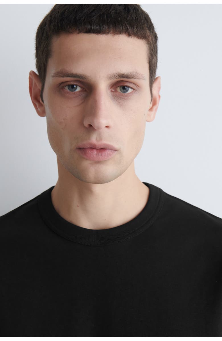COS Interlock Cotton Crew-Neck T-Shirt, Alternate, color, Black