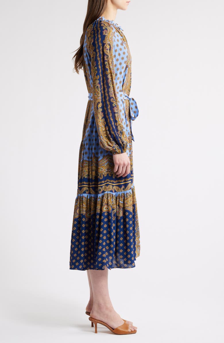 Elie Tahari The Sienna Paisley Long Sleeve Tiered Dress, Alternate, color, 