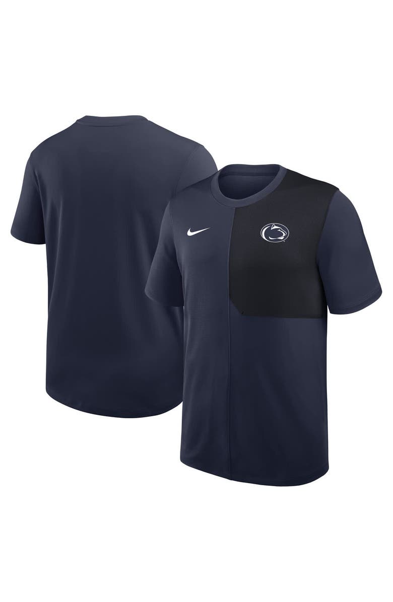 Nike Men's Nike Navy Penn State Nittany Lions 2025 Sideline UV Performance Coach T-Shirt, Main, color, Navy