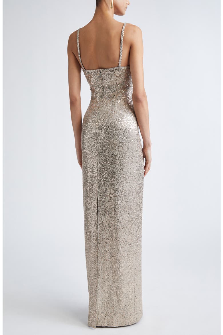 Luxe Sequin Gown, Alternate, color, LATTE LIGHT GREY MELANGE