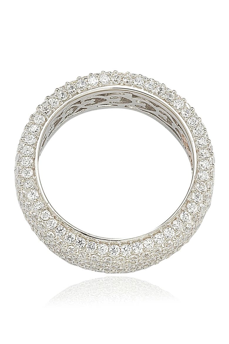 Sterling Silver White CZ Eternity Band Ring, Alternate, color, WHITE