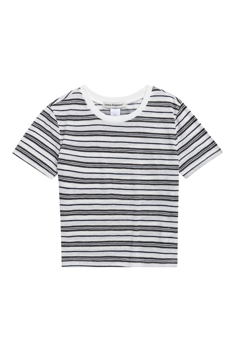 Kids' Stripe T-Shirt, Main, color, BLACK/ WHITE