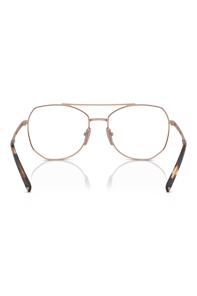56mm Rectangular Optical Glasses, Alternate, color, ROSE GOLD