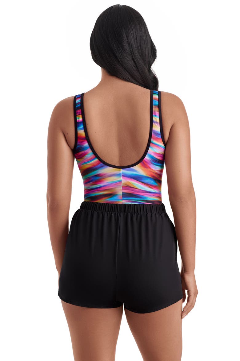 Binded Scoopneck Runaround Chlorine Resistant One-Piece Swimsuit, Alternate, color, Seaglass