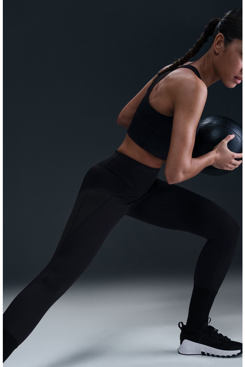 Universa Medium-Support High-Waisted Pocket 7/8 Leggings, Alternate, color, 010 BLACK/DKSKGY