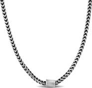 DELMAR Franco Oxidized Sterling Silver Wheat Chain Pendant Necklace