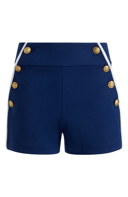 Alice And Olivia Women's Narin High-waist Buttoned Shorts In Indigo