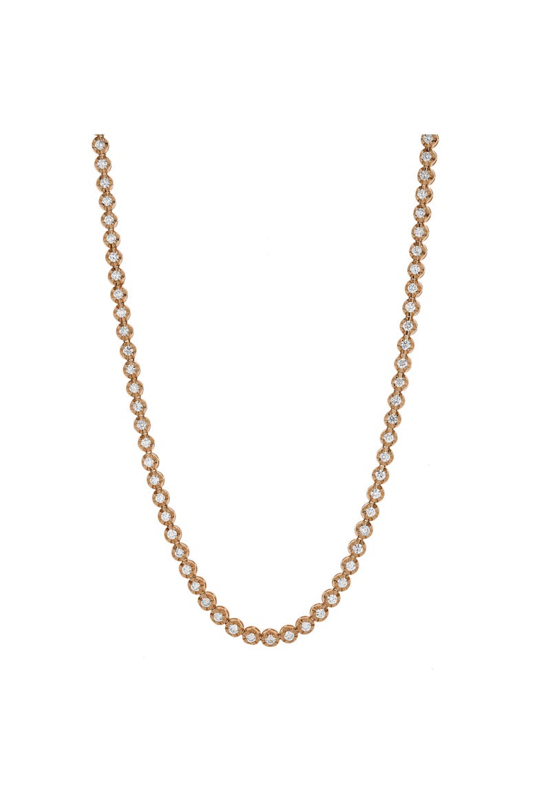 LMJ 14K Rose Gold Diamond Tennis Chain - 6.2 Carats, Alternate, color, 14K Rose Gold