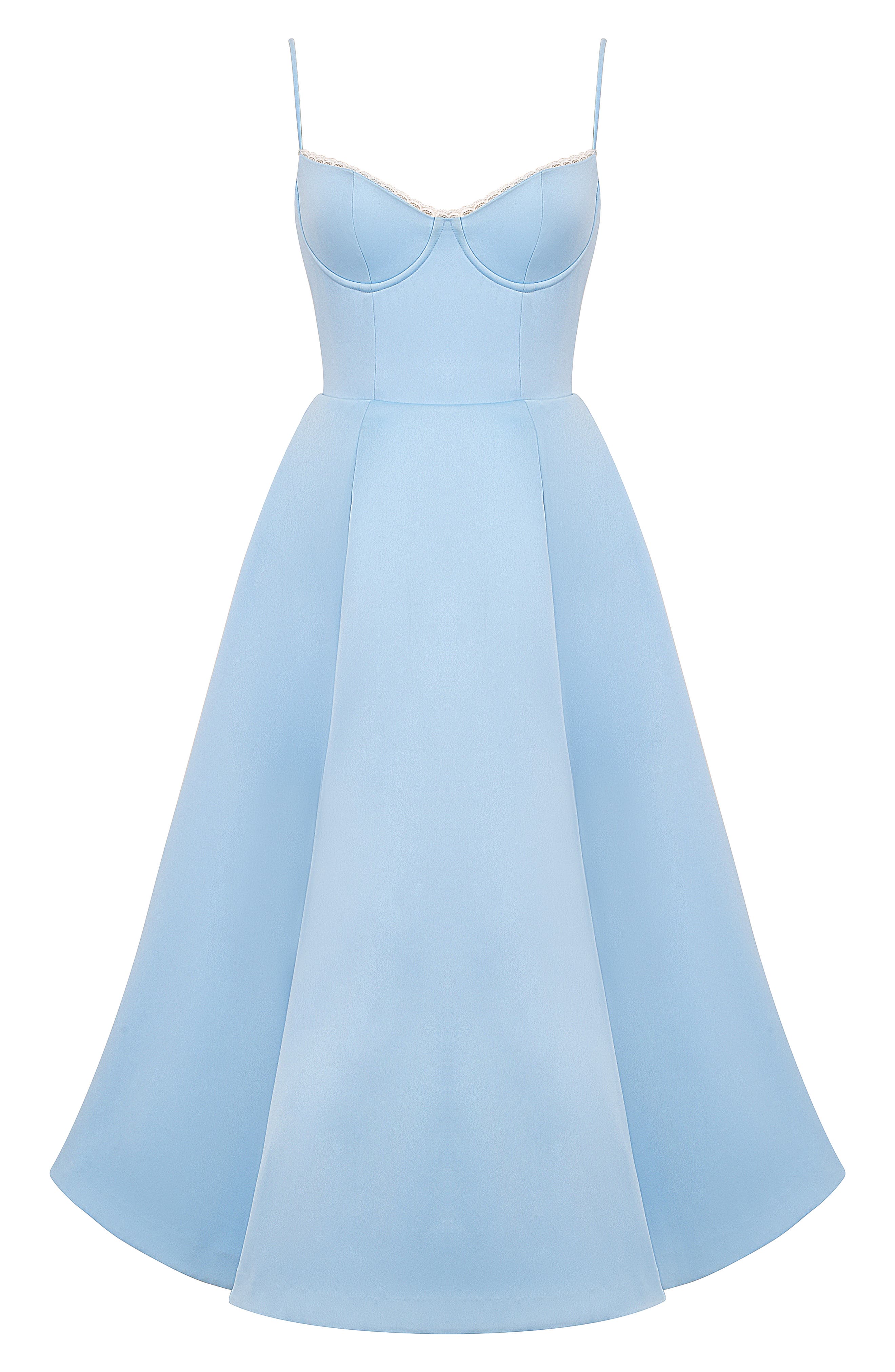 mademoiselle bustier stretch satin midi cocktail dress HOUSE OF CB Women's Mademoiselle Bustier Stretch Satin Midi Dress - Pink