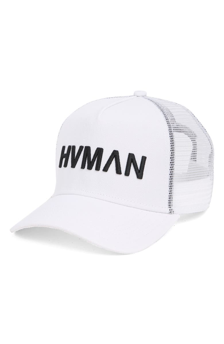 HVMAN Mesh Trucker Cap, Main, color, White