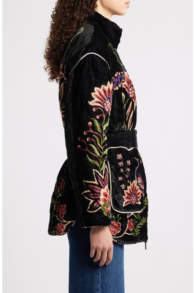 Marvelous Garden Puffer Jacket, Alternate, color, BLACK