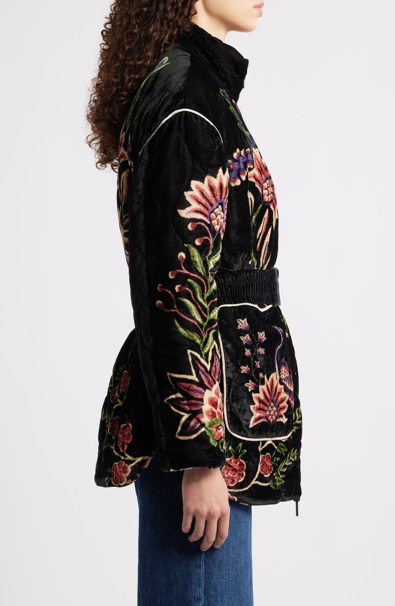 FARM Rio Marvelous Garden Puffer Jacket, Alternate, color, Black