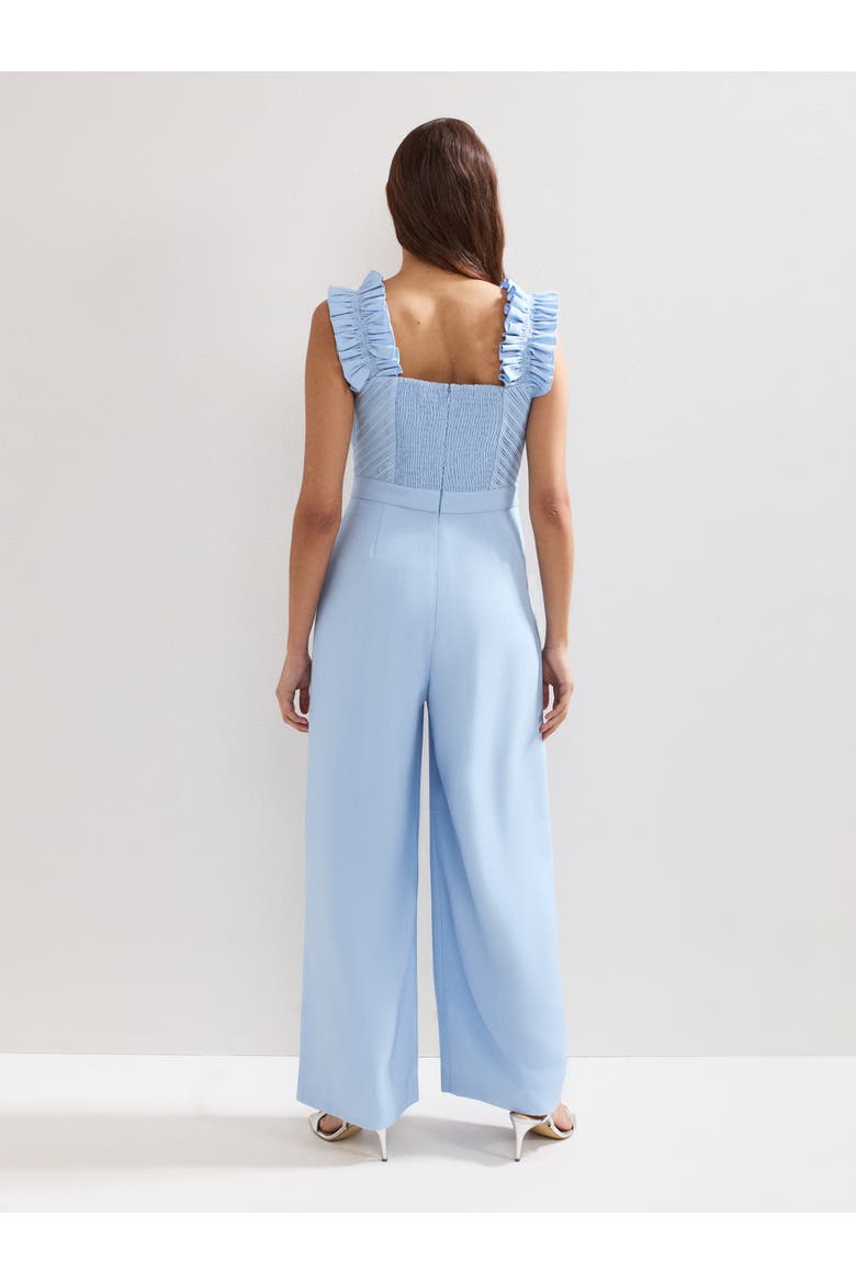 Moira Blue Ruffle Sleeve Jumpsuit, Alternate, color, Blue