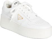 Prada Flatform Downtown Logo Platform Sneaker