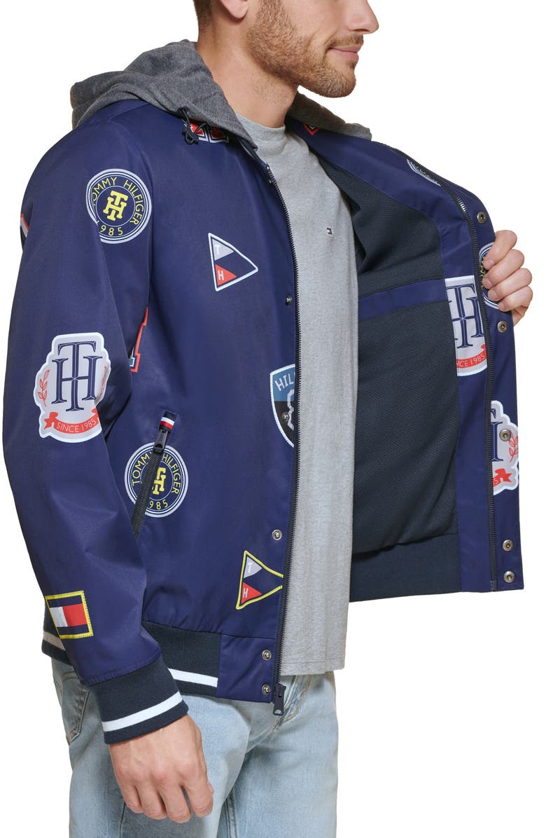 Tommy Hilfiger Hooded Bomber Jacket, Alternate, color, 