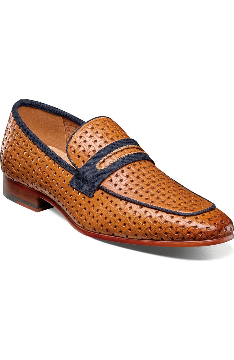 Stacy Adams Winstead Saddle Penny Loafer, Main, color, Natural