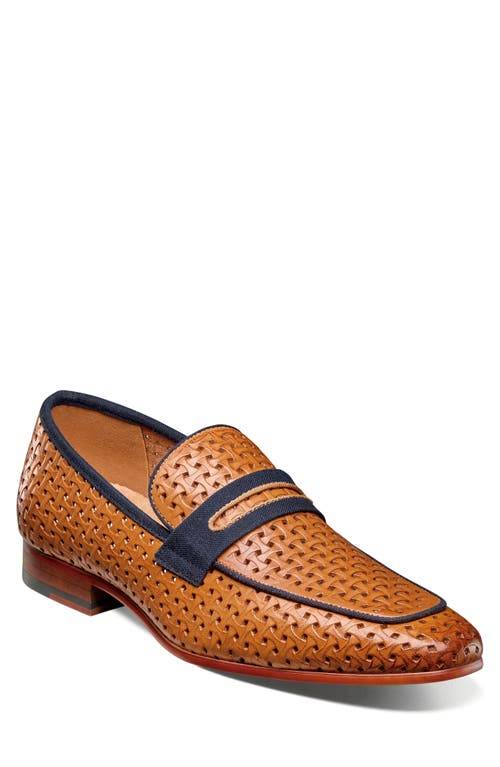 Stacy Adams Winstead Saddle Penny Loafer In Natural