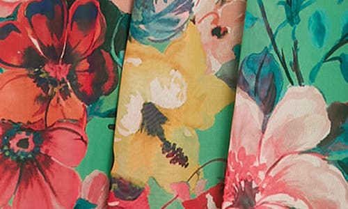 London Times Floral Mesh Maxi Dress In Multi