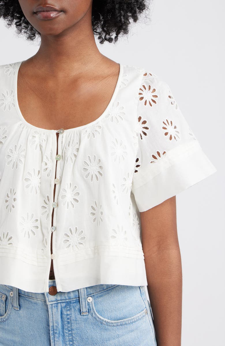 Rails Bambina Cotton Eyelet Trapeze Top, Alternate, color, White