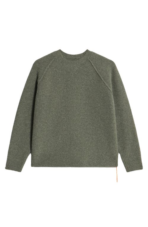Fortela Harvard Wool Raglan Sleeve Crewneck Knit In Green