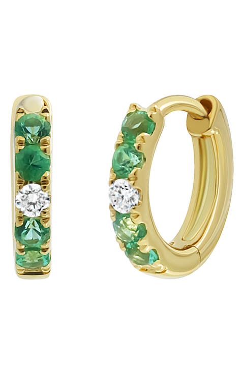 El Mar Sapphire & Diamond Hoop Earrings