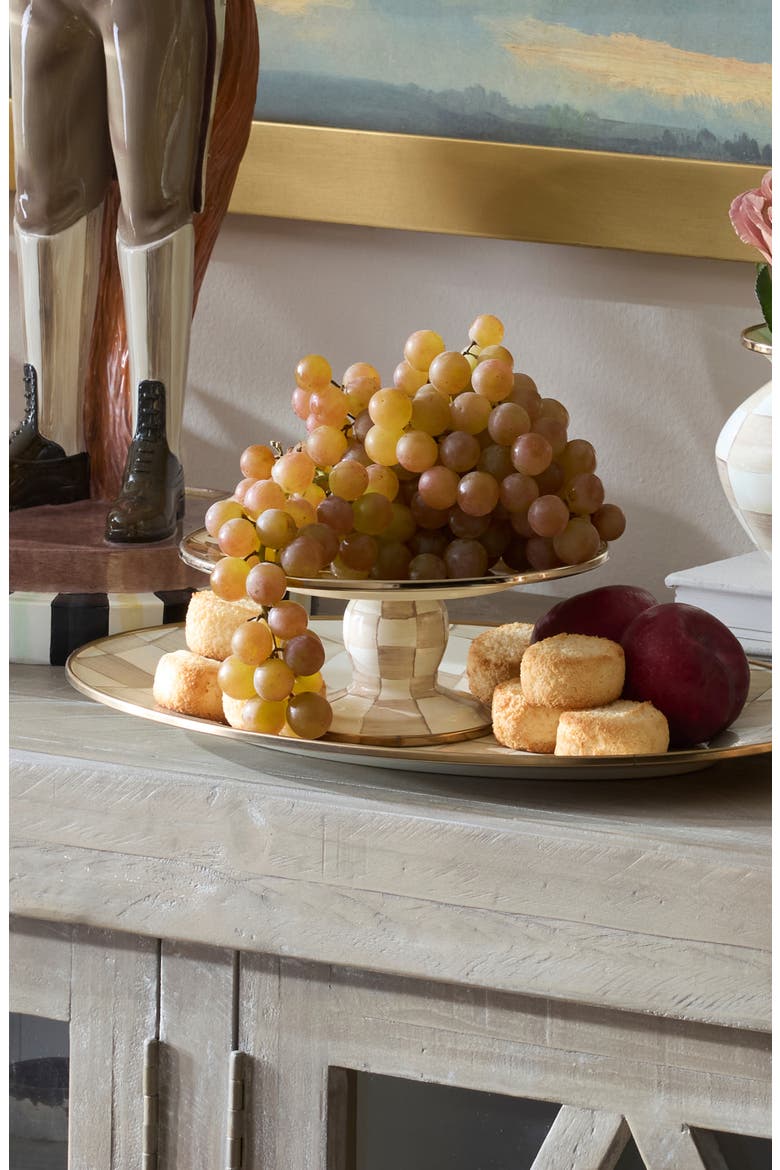Wild Rose Mini Pedestal Platter, Alternate, color, WHITE
